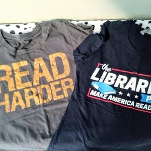 Read Harder & Make America Read Again tee bundle